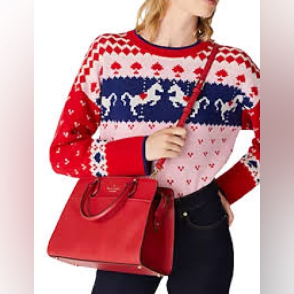 NWT!! Kate Spade MADISON Saffiano Leather Medium Satchel - Candied Cherry Red - Picture 5 of 11